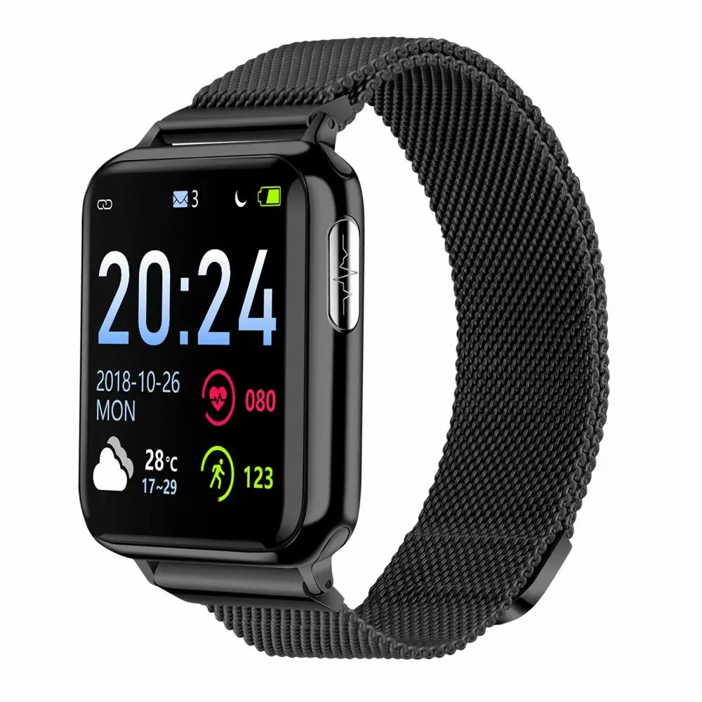 Black Black Stell ECG PPG SPO2 Smart Watch with Electrocardiograph ECG Display Heart Rate Blood Pressure Monitor Waterproof Smartwatch Men Women - Цвет: Black Black Stell