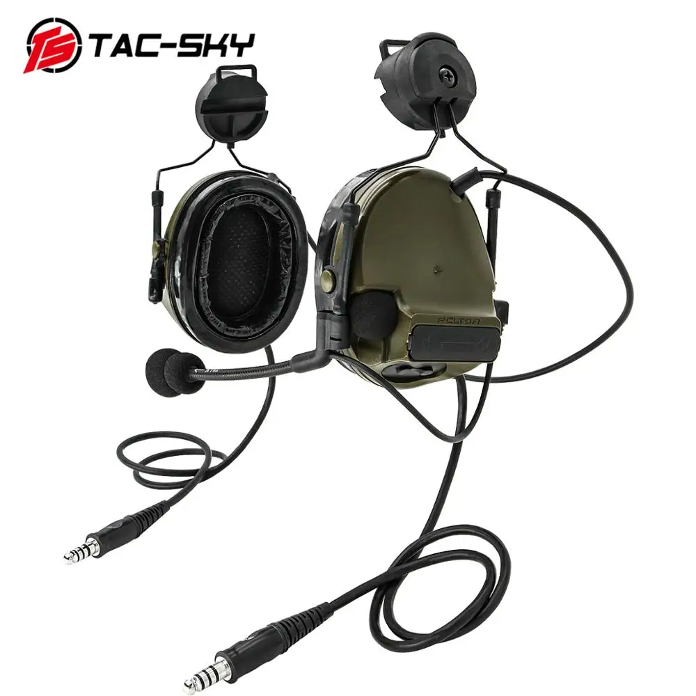 

TAC-SKY COMTAC III Silicone Earmuffs Double Pass Edition Helmet Holder Noise Reduction Military Tactical Headphones FG
