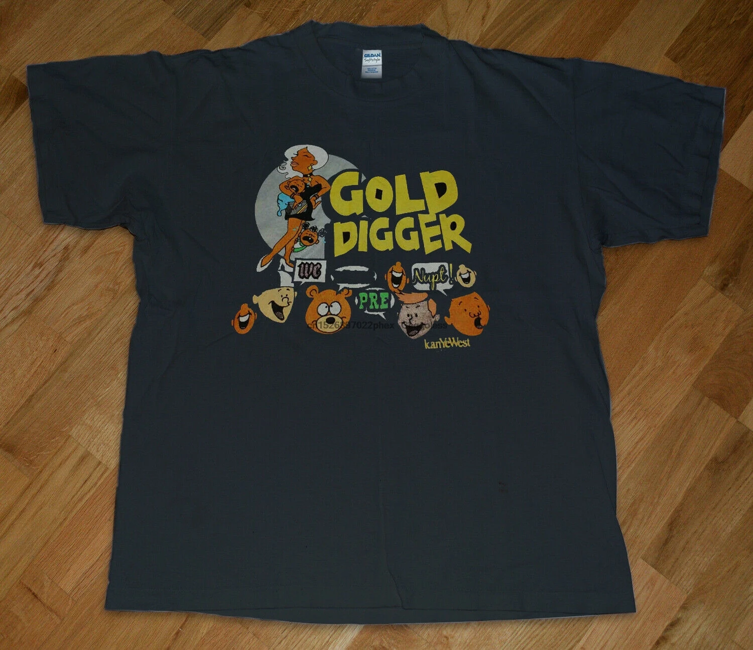 Винтажная Футболка KANYE WEST Gold Digger LATE | Мужская одежда