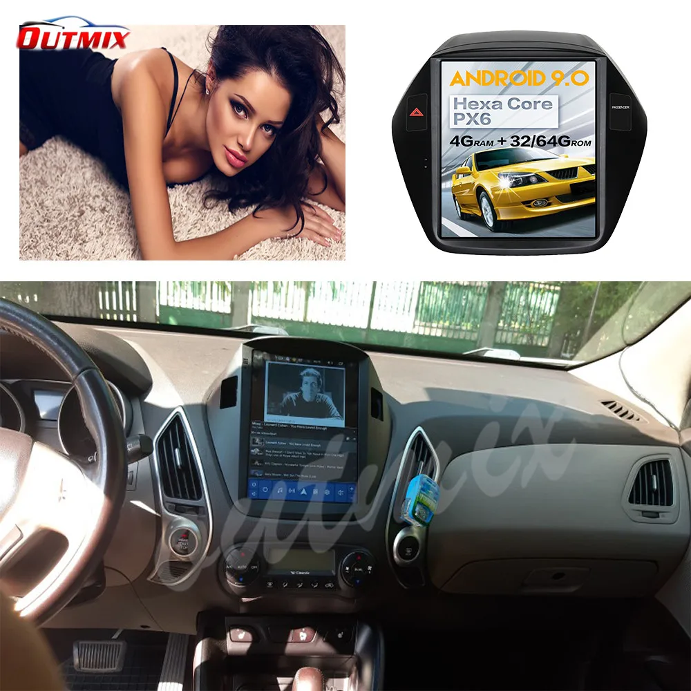 

Tesla Style Android 9 64GB Car GPS Navigation Radio For Hyundai IX35 Tucson 2009-2016 Carplay Multimedia Player Auto Stereo PX6
