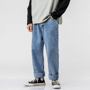 Джинсы для мужчин винтажные Модные свободные повседневные широкие джинсы брюки мужские в стиле Харадзюку Корейская уличная одежда хип-хоп джинсовые брюки