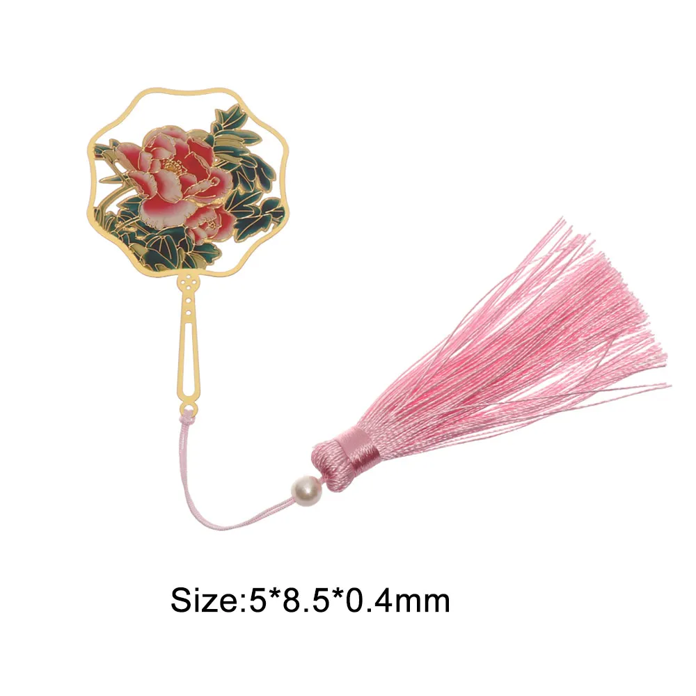 1 шт. в китайском стиле Закладка для книг зажим латунный Цвет кисточка язывания