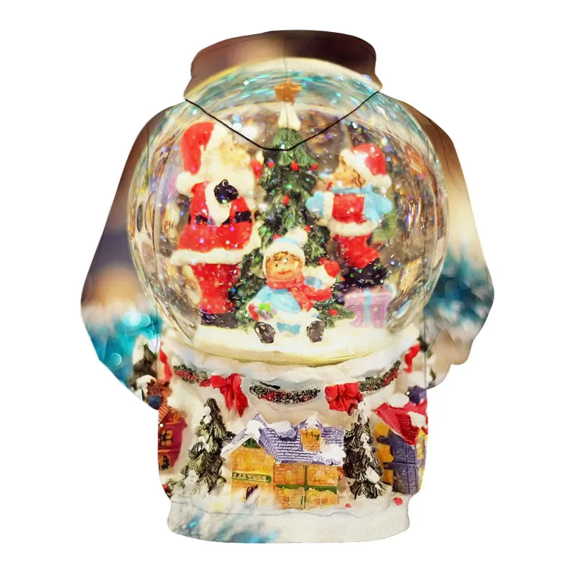2019 Autumn Newest Men Hoodies Christmas Series Crystal Ball 3D Digital Print Sweatshirt Youth Trend Long Sleeve Pocket Pullover | Мужская