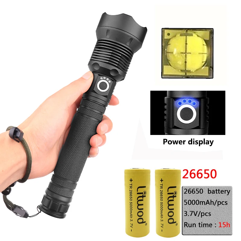 Litwod Z201282 CREE XLamp XHP70.2 Мощный тактический флэш светильник фонарь 26650 и 18650