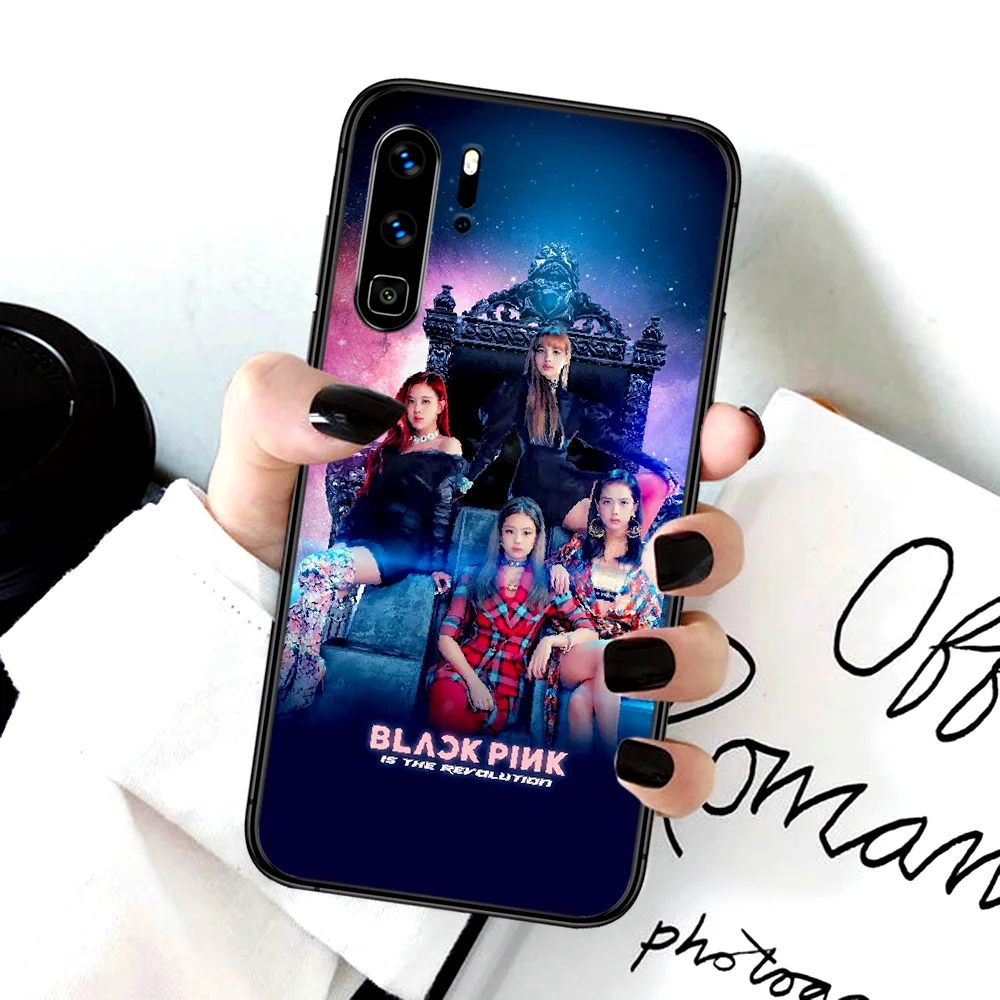 

Black-pinks Kpop Combination Phone Case For Huawei P Mate Smart 10 20 30 40 Lite Z 2019 Pro black Cell Painting Shell Silicone