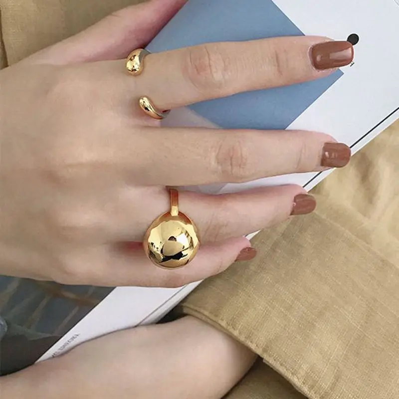 Silvology 925 пробы серебряные большие круглые кольца в форме шара глянцевые изогнутые