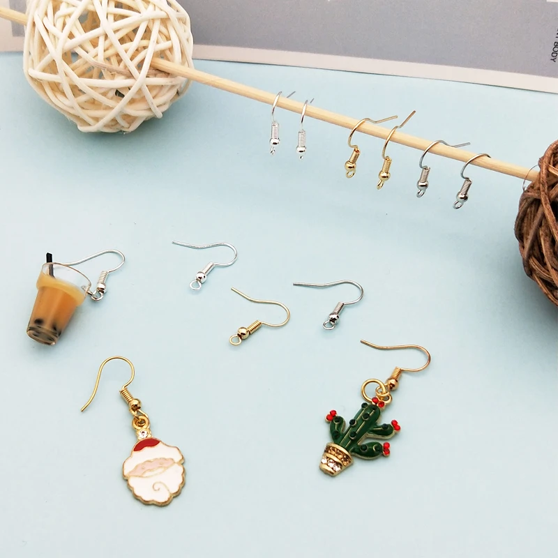 100 шт. золотые/белые крючки для сережек-гвоздиков | Украшения и аксессуары