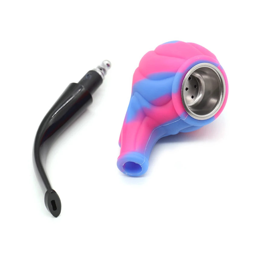 Разноцветная портативная зажигалка металлическая чаша силиконовая трубка для