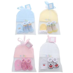 2020 высокое качество, комплект из 5 предметов для малышей, носки + перчатки + шапочка, комплект для малышей, перчатки для новорожденных, детский летний комплект с шапкой