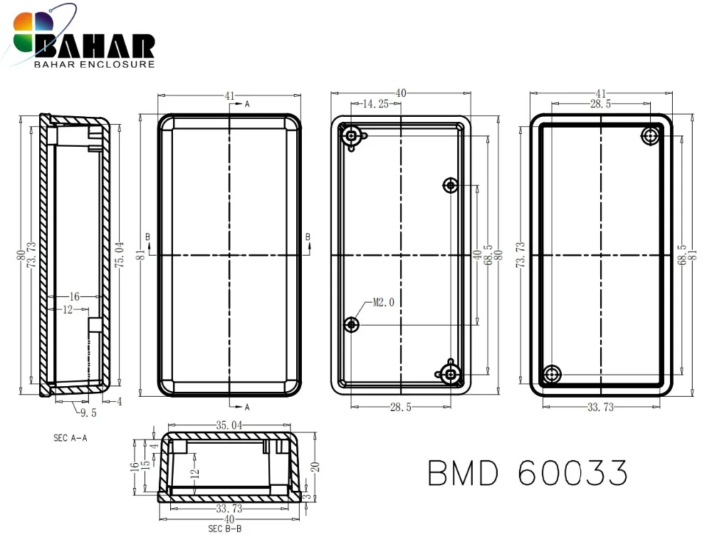 ABS распределительная коробка IP54 пластиковый чехол для проекта пластиковый корпус для проводов соединители коробка diy дизайн маленькая электрическая коробка 81*41*20 мм