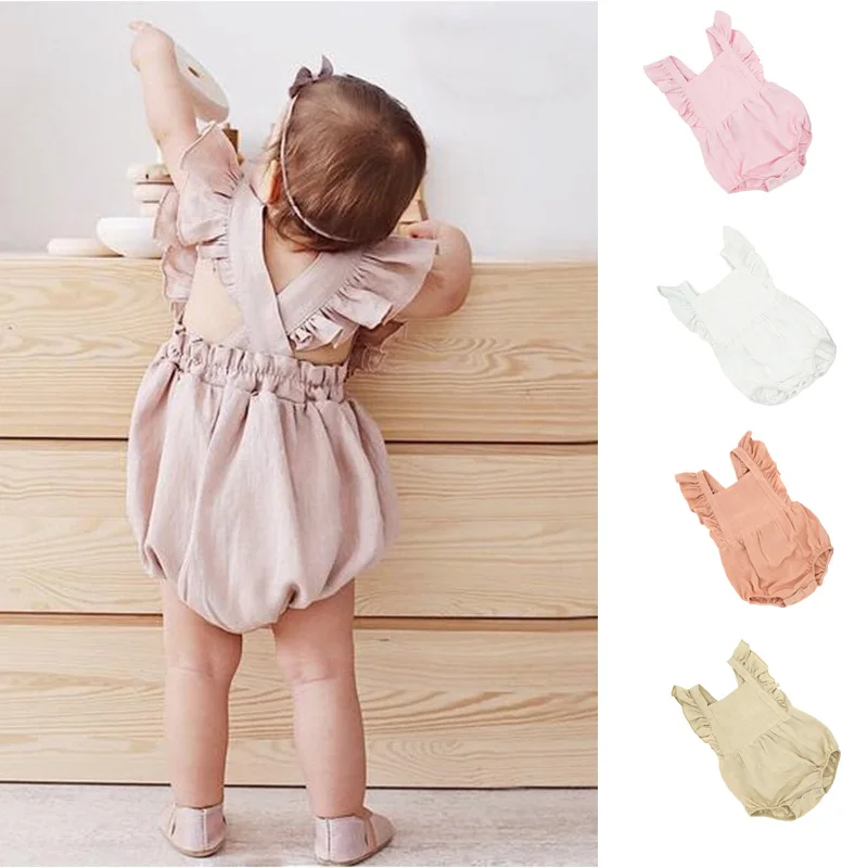 Новинка 2020 года Одежда для маленьких девочек Цельный сиамский комбинезон