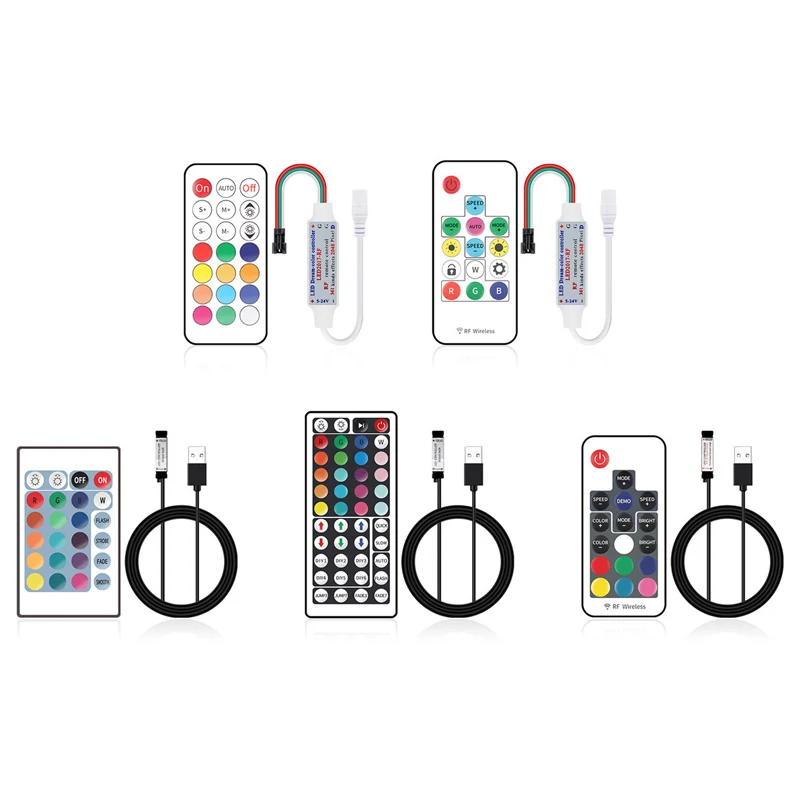 Цветная (RGB/RGBW/RGBWW USB Светодиодные ленты Управление 14 17 21 24 44key Беспроводной РЧ