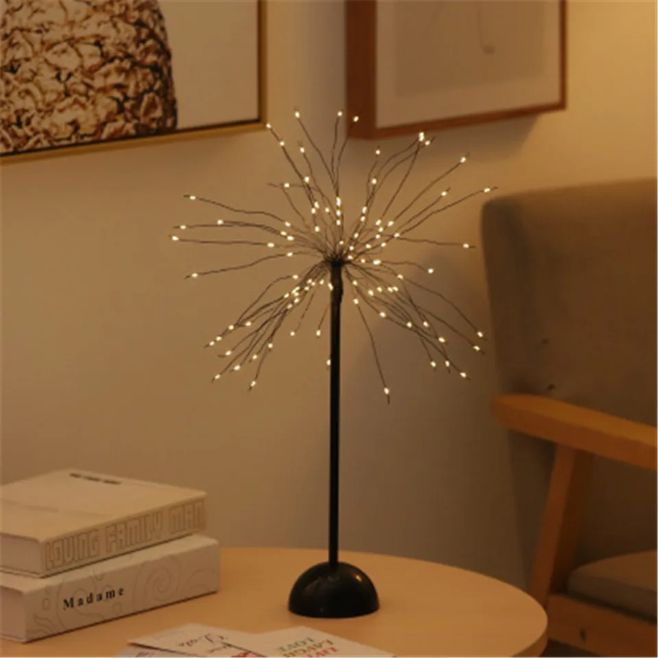 

100 LED Battery flash Copper wire Night light Christmas Fire Tree USB Table-Lamp for Home Holiday indoor kids Decor fairy lights