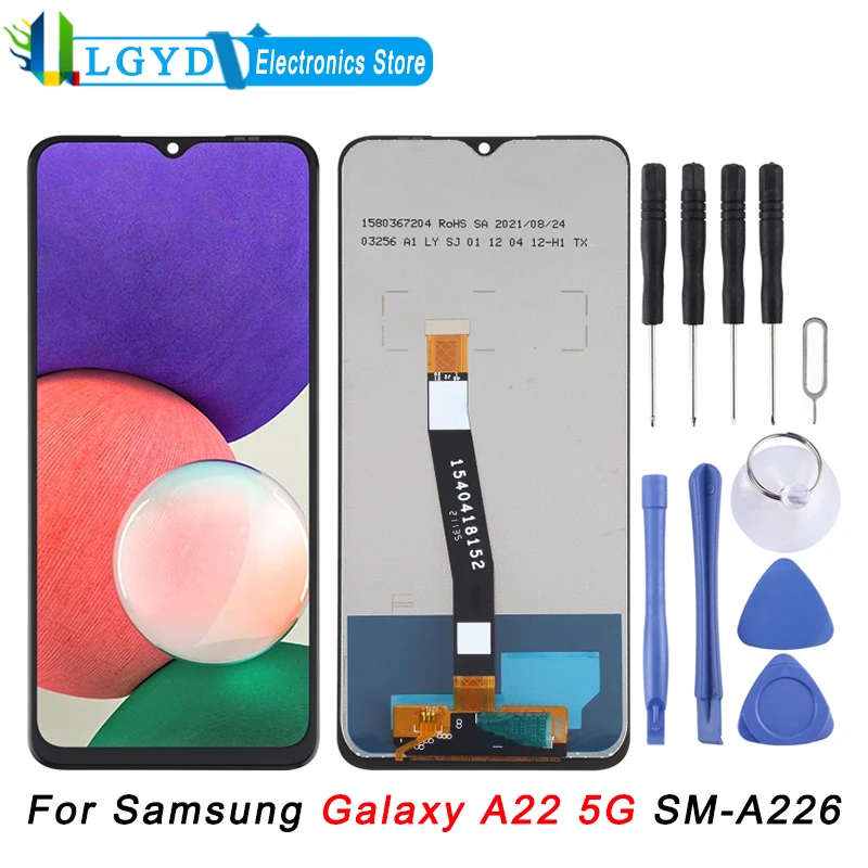 

Оригинальный ЖК-экран и дигитайзер в сборе с/без рамки для Samsung Galaxy A22 5G