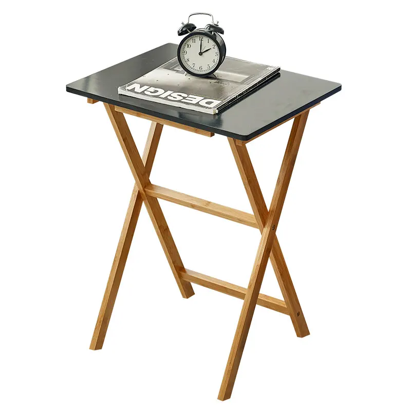 Стол для дома из массива дерева маленький складной столик, обучающий квадратный стол, портативный квадратный придиванный столик, простой п...