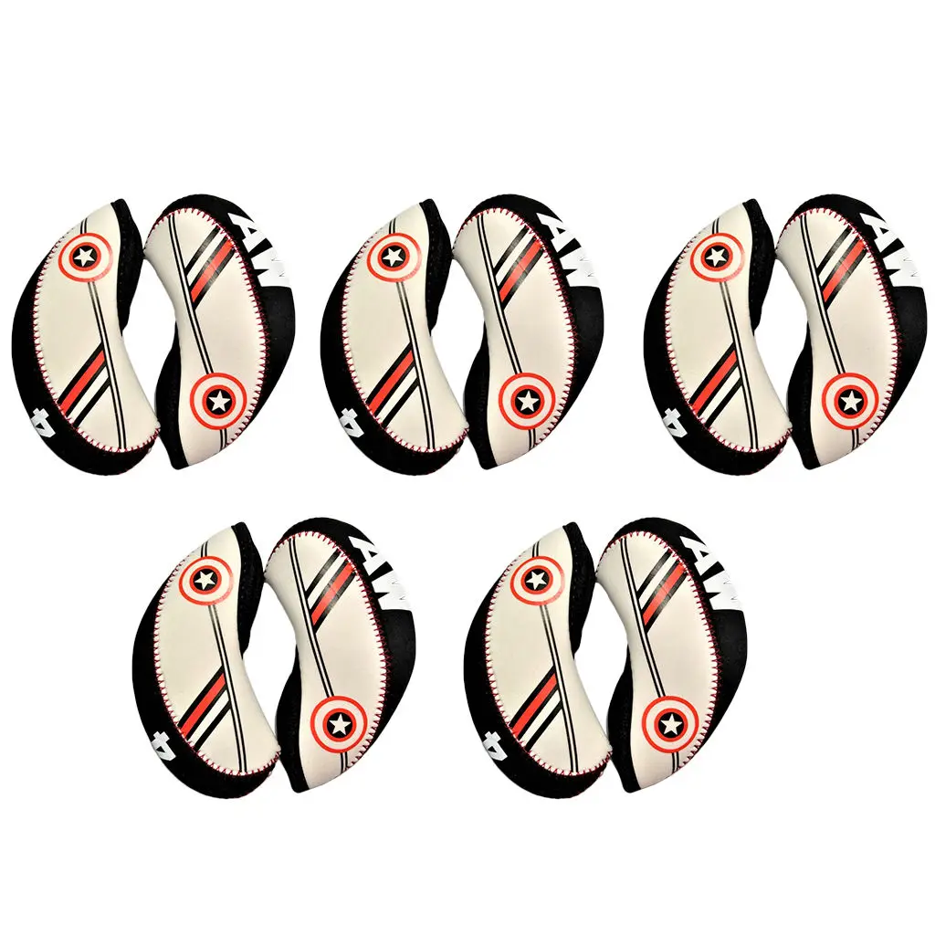 

10 Pieces / Set Neoprene Golf Club Irons Head Cover Set 4,5,6,7,8,9, AW, SW, PW, LW