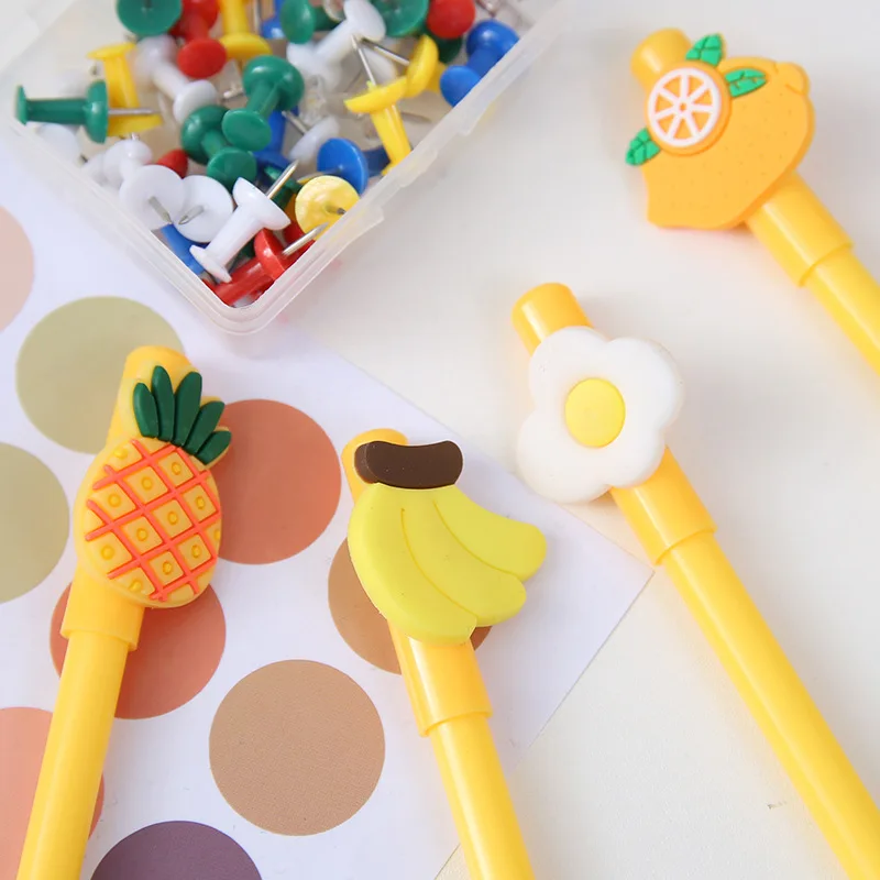 

36 pcs/lot Creative Fruit Avocado Cactus Gel Pen Cute 0.5mm Black ink Neutral Pens Promotional Gift Stationery School Supplies