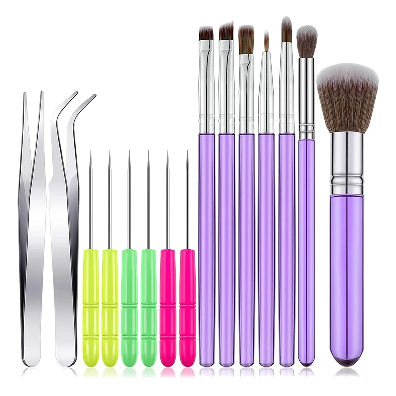 

15 Pcs Cake Decorating Tool Set,Cookie Brushes Fondant Tool Decorating Tools for Cookie Cake Fondant Decoration Supplies