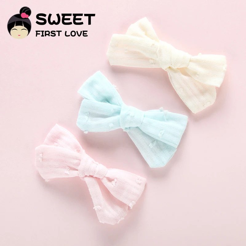 3 шт./лот Детские зажимы для волос с галстуком бабочкой хлопковые милые