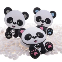 10pcs panda silicone baby teether bpa free infant teething pacifier chain accessories dentition food grade pendant newborn toys