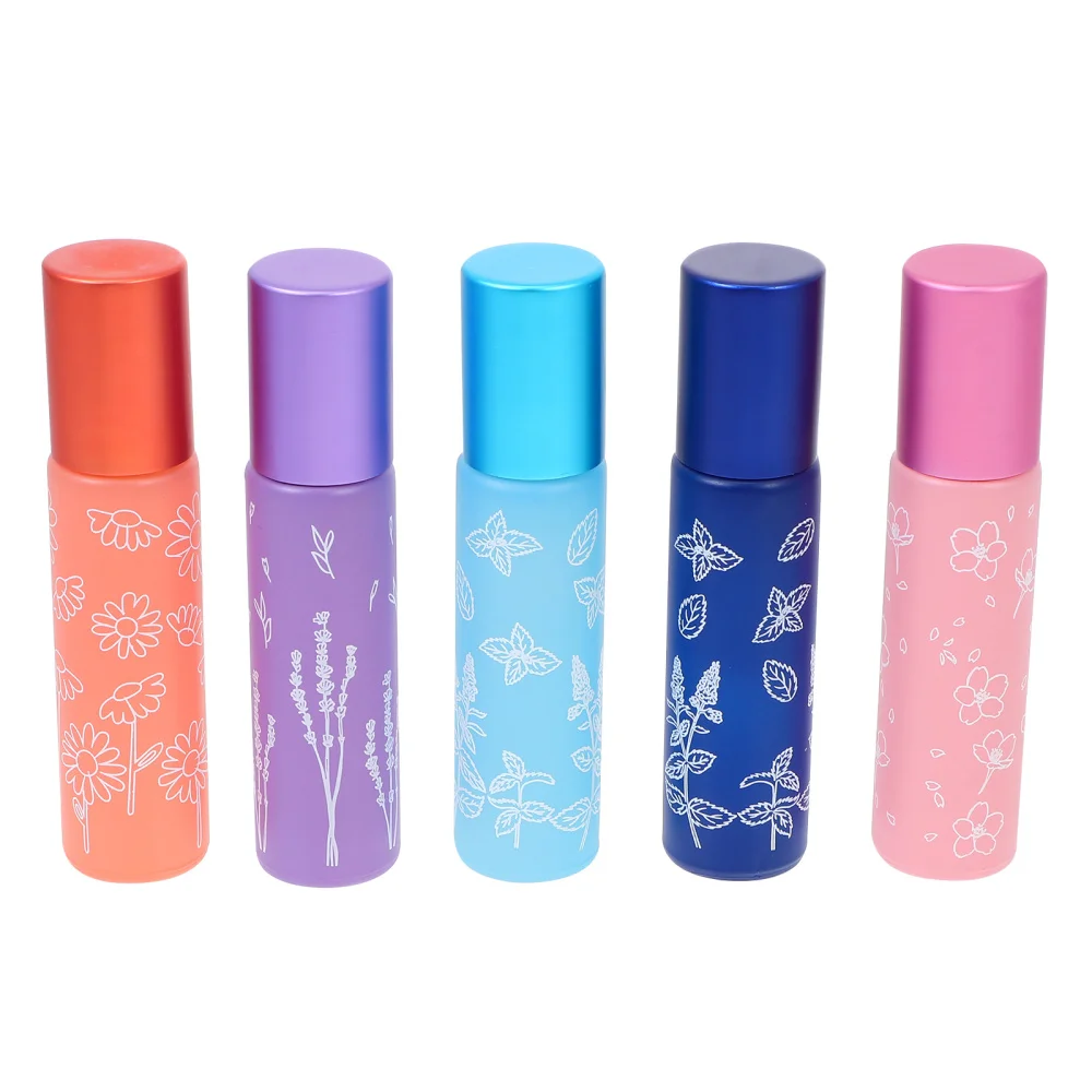 

5Pcs 10ml Essential Oil Roller Bottles Empty Roller Bottle Container for Lip Oil