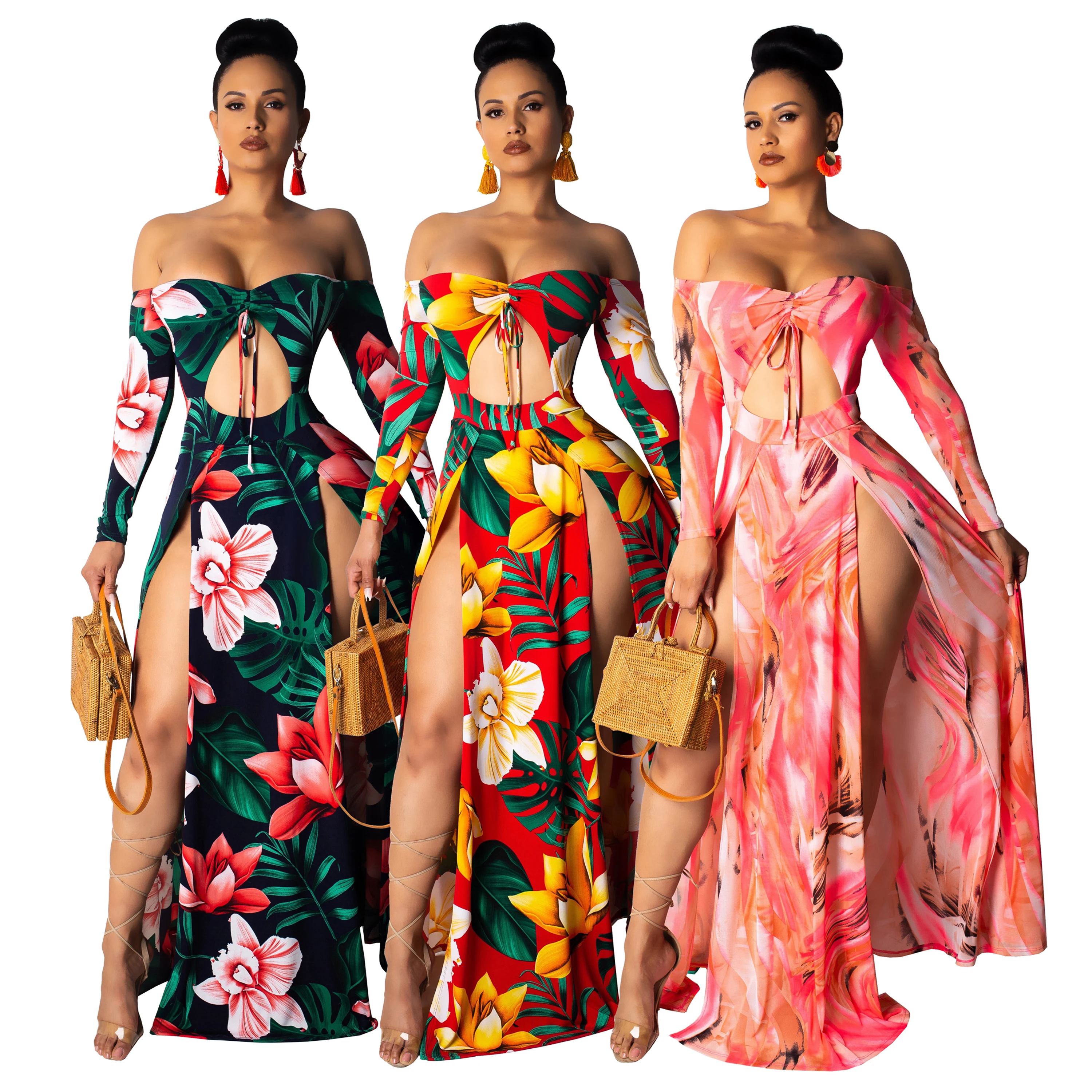 Модное женское сексуальное платье с цветочным принтом летнее vestidos сексуальный