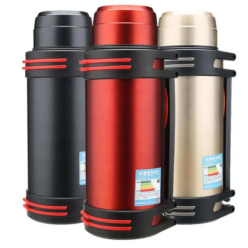 1.2L/1.6L/2L/2.5L/3L термос из нержавеющей стали для путешествий на открытом воздухе, бутылка для воды, портативная вакуумная колба с изоляцией, чайники