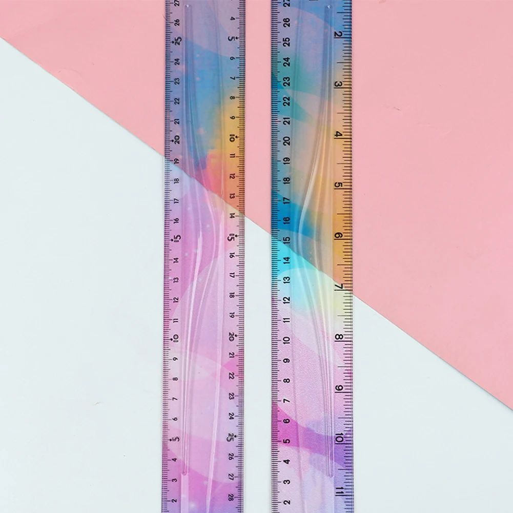 

2pcs 30cm Portable Kid Adult Stationery Office School Colorful Adjustable Teaching Folding Ruler Measuring Tools Soft Straight