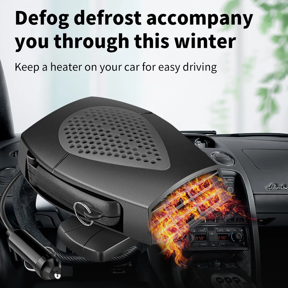 

Onever New Car Heater Rotated Base Defroster Portable Car Heater Car Fast Heating Device Heat Dissipation Design Car Heating Fan