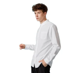 Рубашка SEMIR мужская с отложным воротником, приталенная сорочка из 100% хлопка, повседневная с длинными рукавами и пуговицами на талии