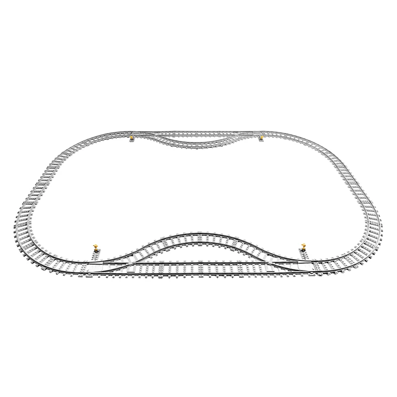 Железнодорожные Рельсы блок модель строительные наборы совместимы с городскими