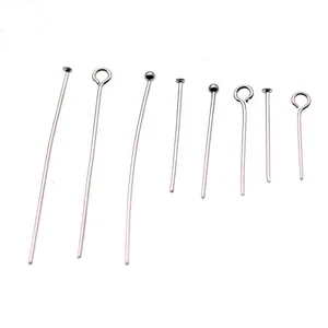Шпильки из нержавеющей стали с шариковой головкой, шпильки с плоской головкой для ушей, аксессуары для рукоделия, 100 шт., 1525304070 мм