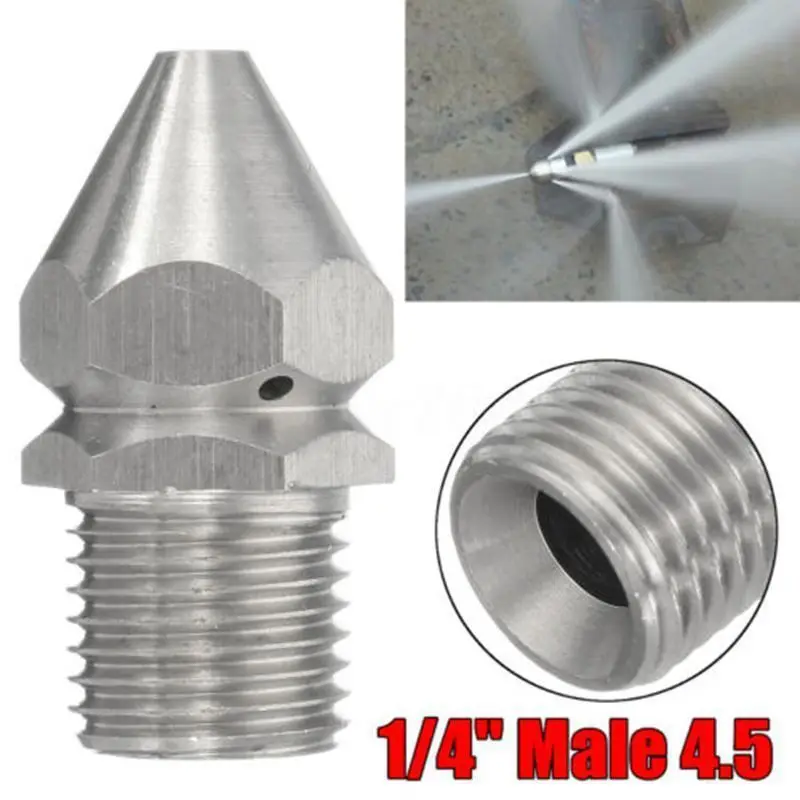 

4 Jet Garden Accessories Tools High Quality Forward Hole Cleaning Nozzle Pressure Washer Drain Sewer Cleaning Spray Nozzle Pipe