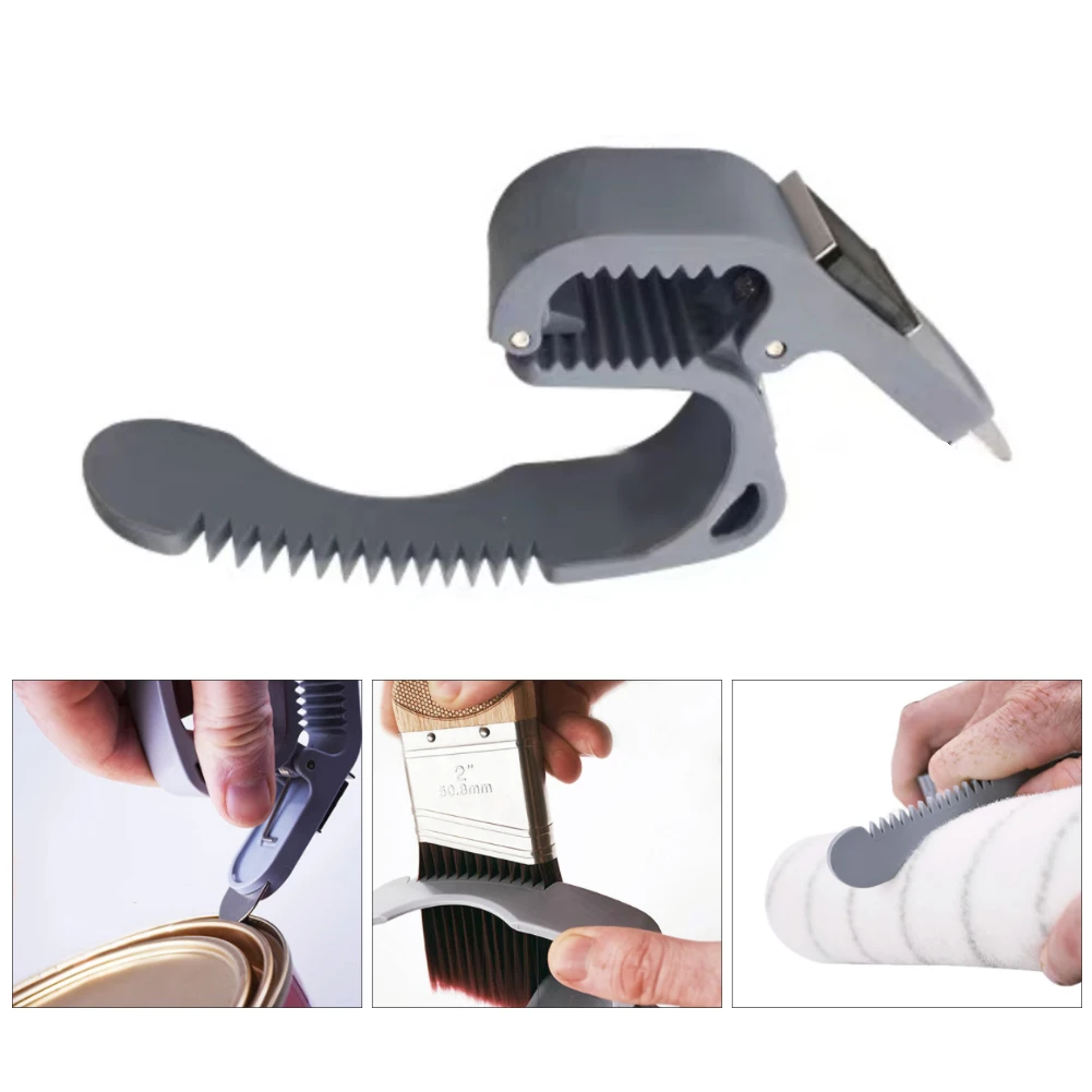 

Multifunctional Paint Can Opener Clip Work Brush Holder ABS Cleaning Tool Practical Auxiliary Bucket Opener