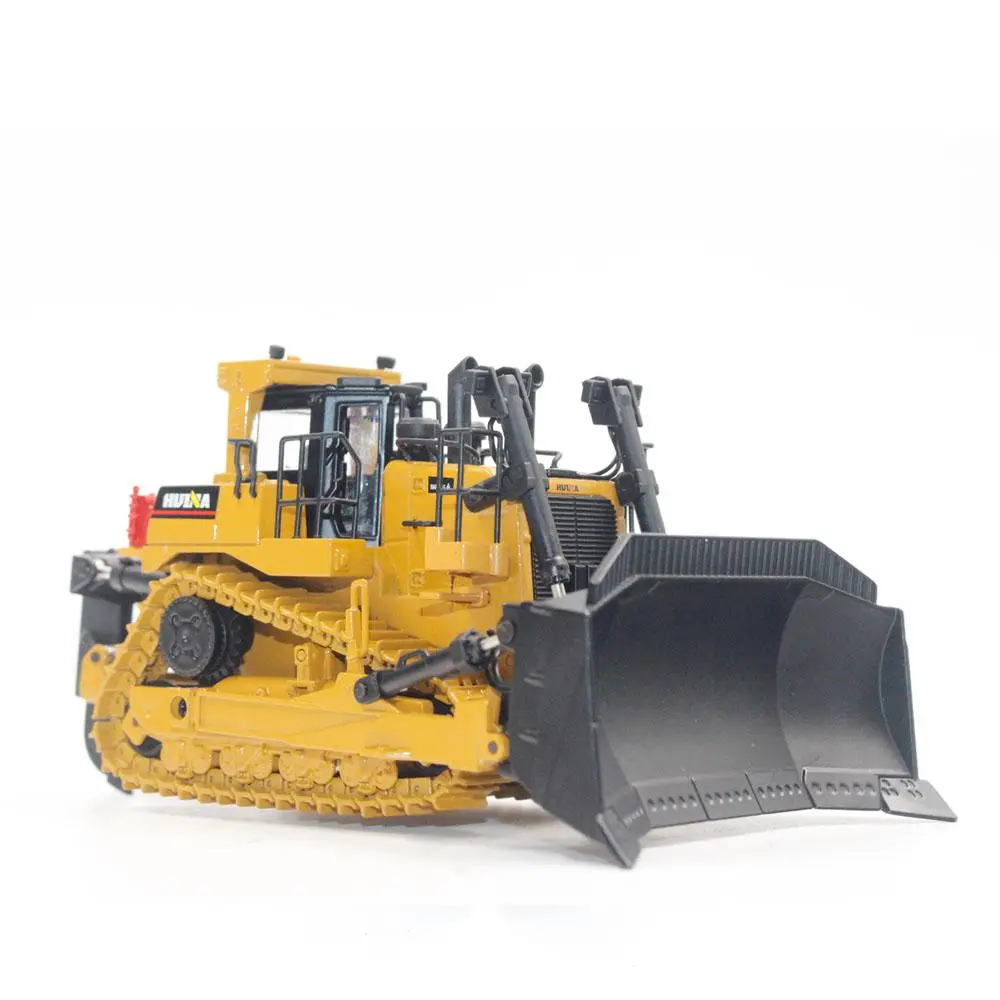 

HUINA 1700 1:50 Die-Cast Alloy Heavy Bulldozer Engineering Truck Kids Educational Toy Static Model Caterpillar Wheel Bulldozer