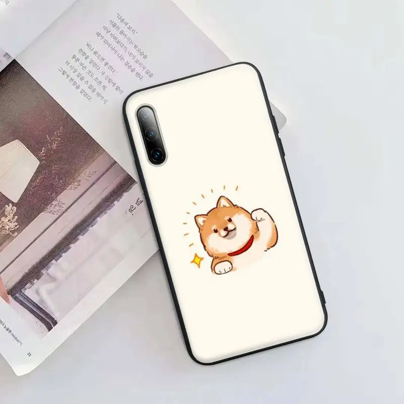 

Cute Shiba Inu Dog Black Matte Mobile Phone Cover Case For Redmi S2 4X 5 5A Plus 6 6A 7 7A 8 8A 9 9A