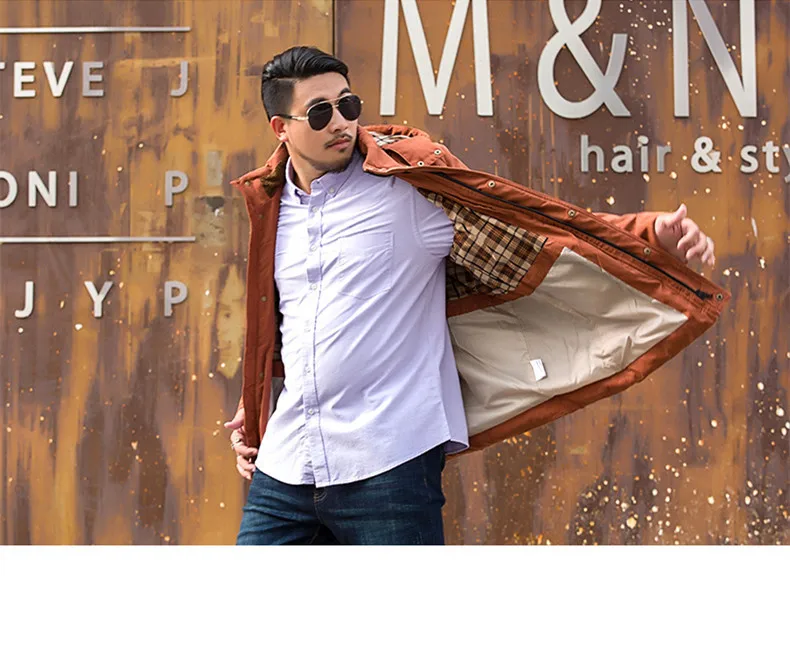 

Extra XL Menswear Winter New Business Casual Mid-Length Fat Guy Down Jacket Plus Size Men Clothing