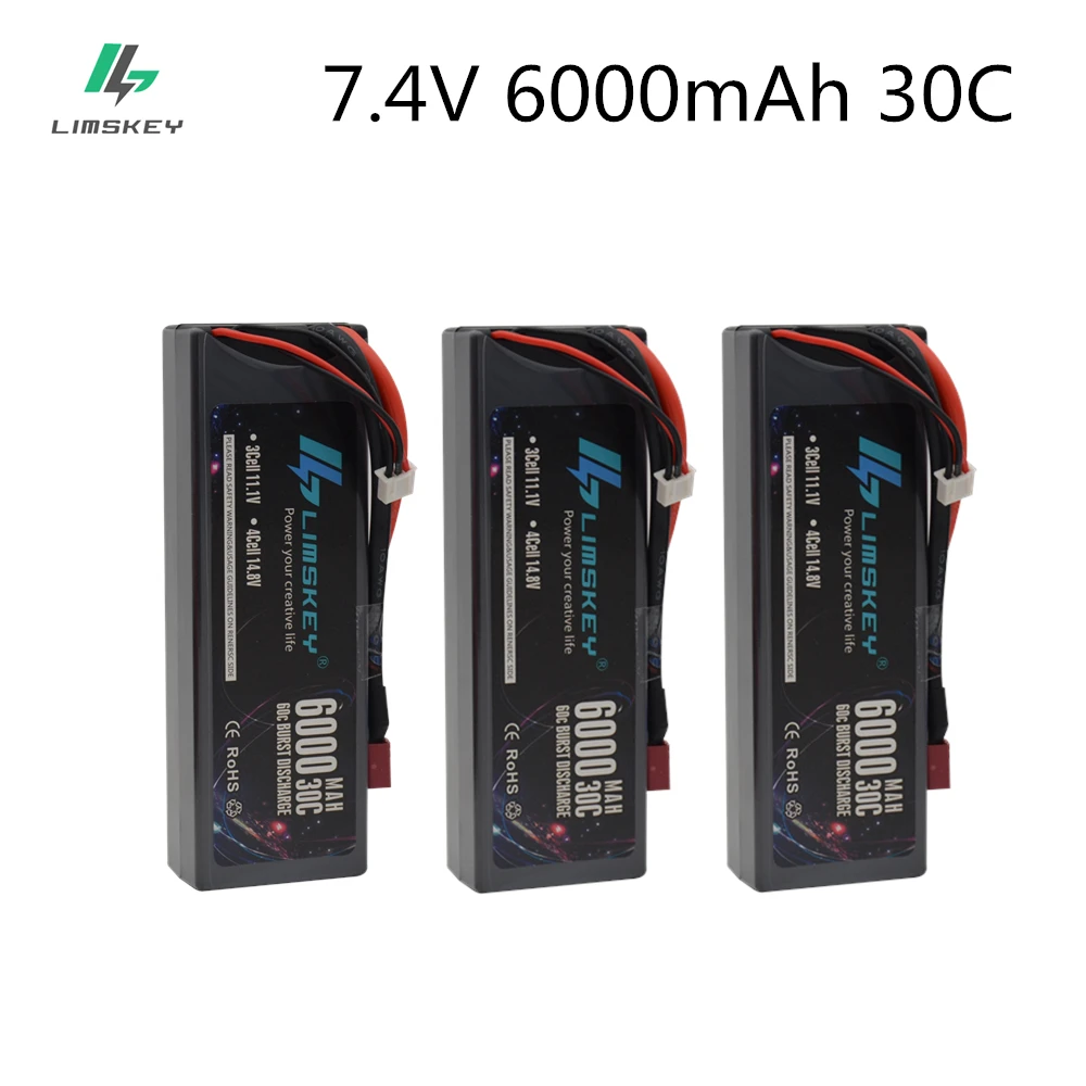 Оригинальный аккумулятор Limskey 2 шт. 2S 7 4 в 6000 мАч 30C Lipo запчасти для