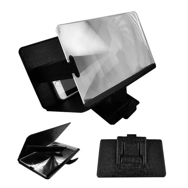 

1PC 3D Phone Screen Magnifier Stereoscopic Movie Video Foldable Desktop 8 inch Bracket Folding Amplifying Mobile Phone Holder
