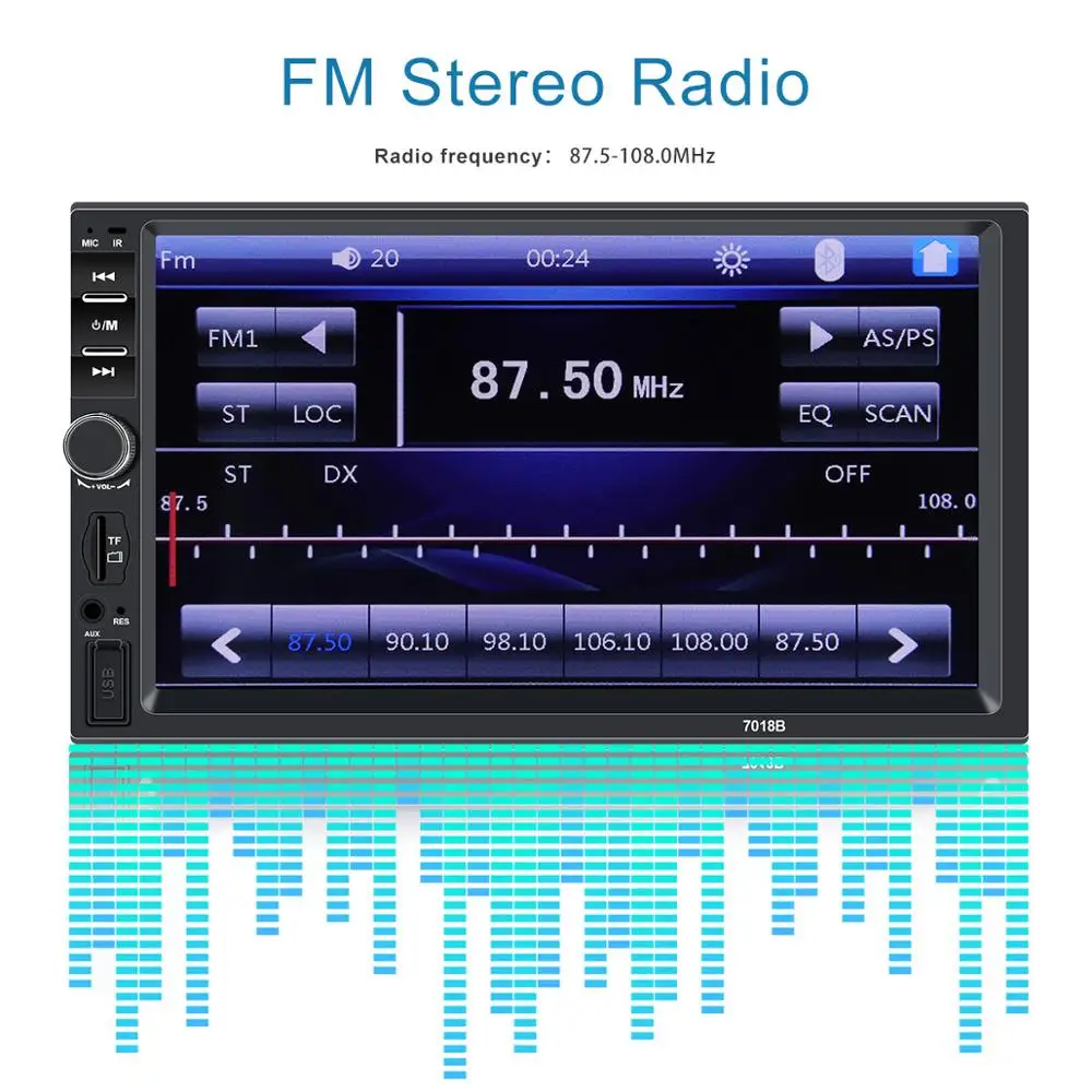 Стерео автомобильный 7 &quotсенсорный экран автомобильное радио bluetooth araba teypleri