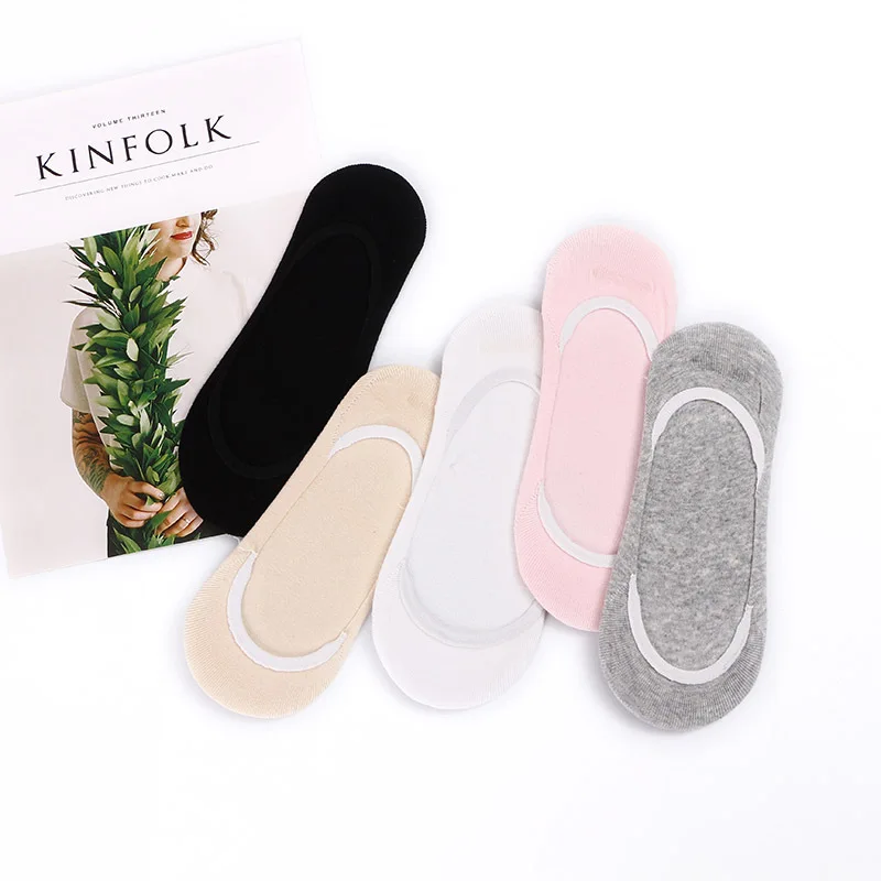 2019 модные силиконовые женские носки карамельных цветов невидимые в стиле