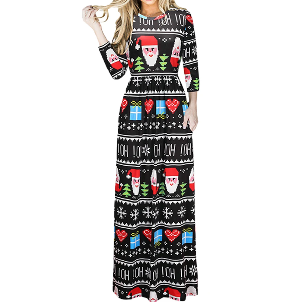 Вечерние длинные женские платья эластичные цветочный принт длинный рукав узкая