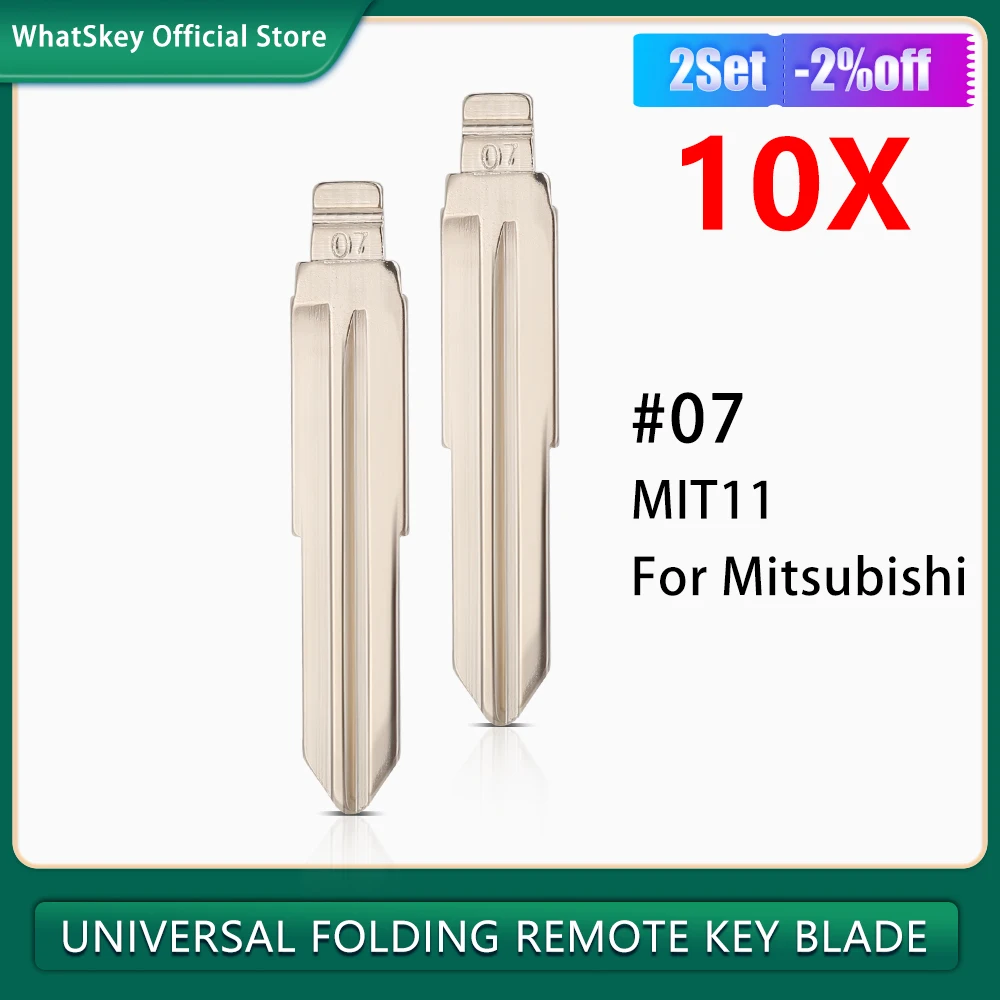 

10 шт., пустой автомобильный ключ с дистанционным откидом, необрезанный MIT11 # 07 для Mitsubishi Outlander Grandis ASX Pajero No 07 лезвие KD
