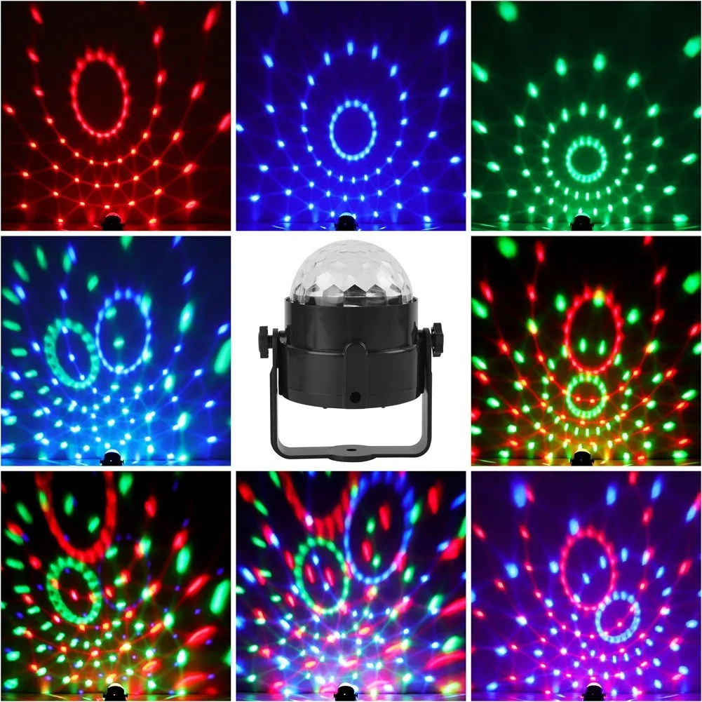 

Disco Ball DJ Party Lights Sound Activated Rotating Bulb Lamp Stage Lighting LED Remote Control Mini Hung Ball Wedding Light