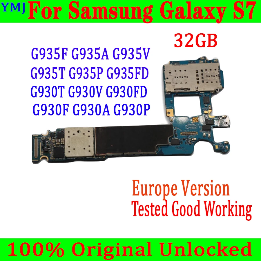 Материнская плата для Samsung Galaxy S7 edge G935F G930F G930FD G935FD G930V 100% оригинальная 32 ГБ с полным