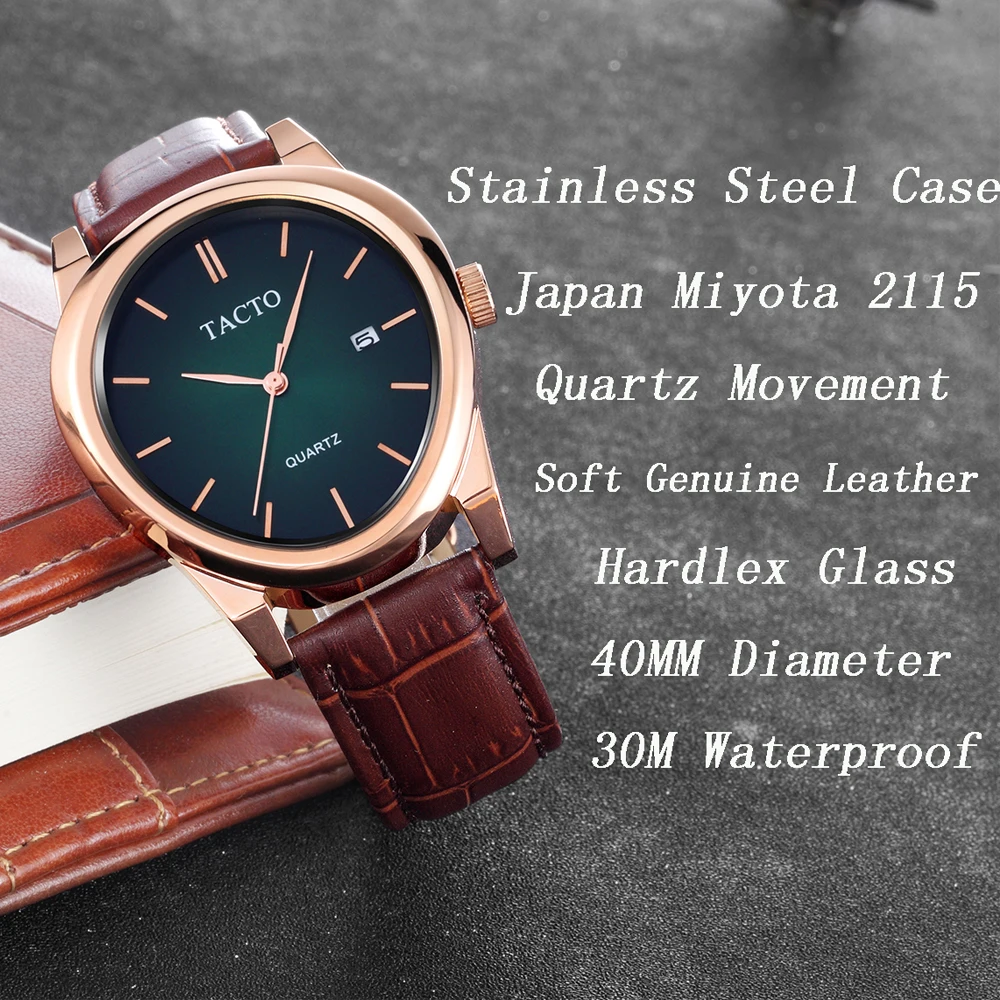 2019 роскошные модные мужские Кварцевые водонепроницаемые часы TACTO трендовые