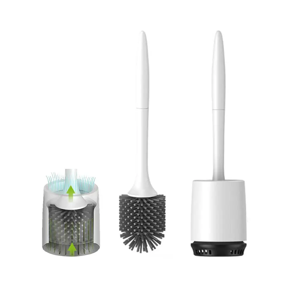 Силиконовая щетка для унитаза с длинной ручкой|Чистящие щетки| |