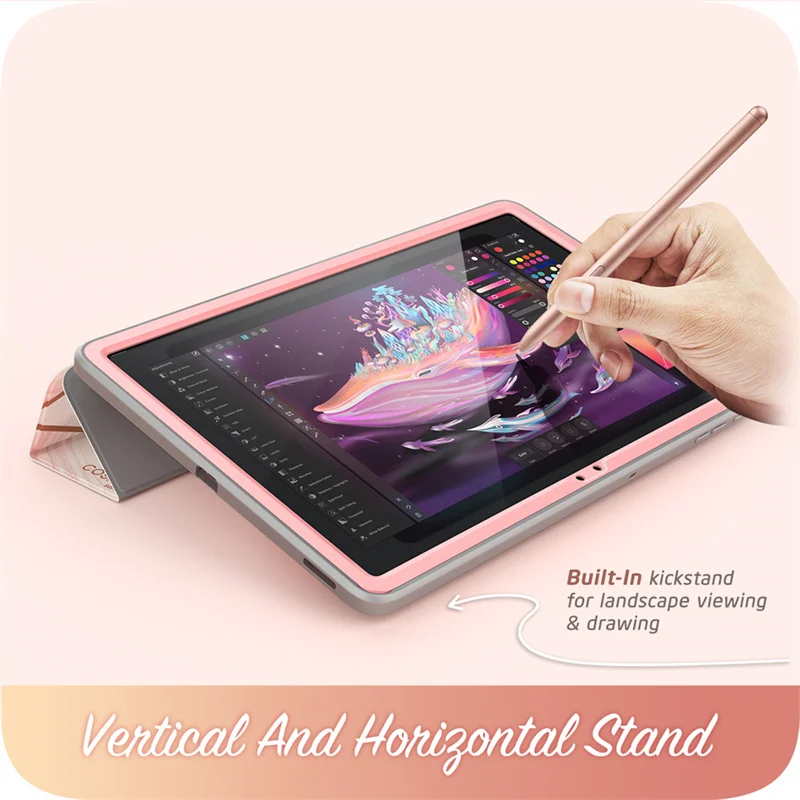 i blason for samsung galaxy tab s7 fe case 12 4 2021 release cosmo full body trifold with built in screen protector smart cover free global shipping