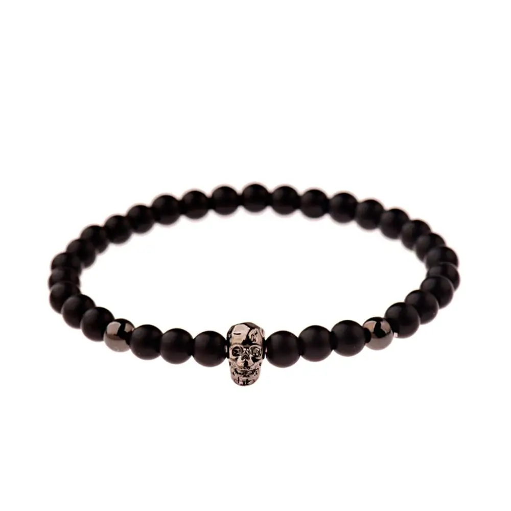 CARTER LISA Charm панк мужские золотые эластичные браслеты с черепами набор