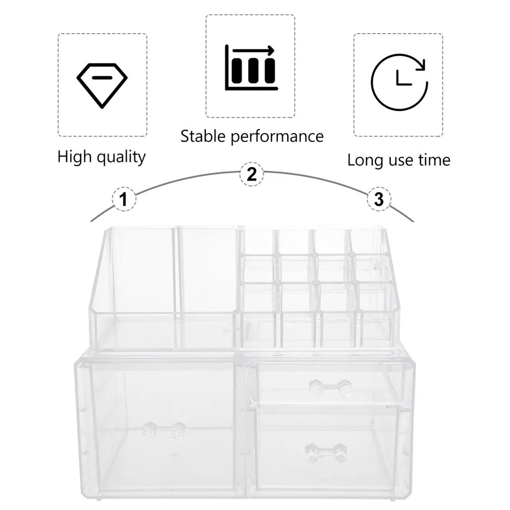 

1pc Desktop Cosmetic Drawer Storage Box Compartment Storage Case (Transparent)